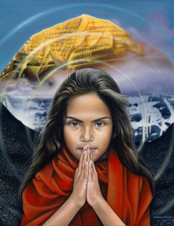 Indian Girl - Namaste painting by Nathan Miller