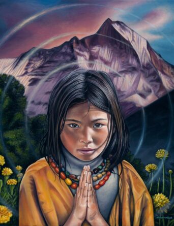 Tibetan Girl - Namaste Art by Nathan Miller