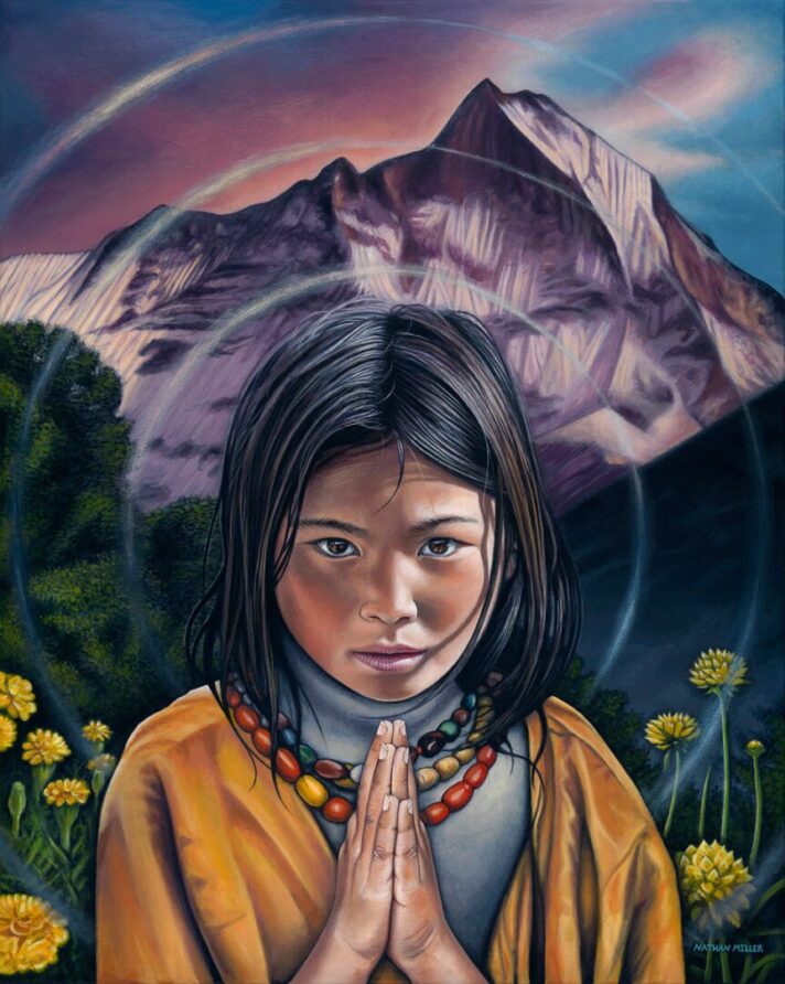 Tibetan Girl - Namaste Art by Nathan Miller