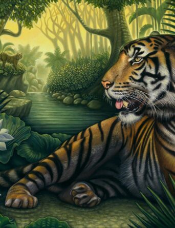 Sovereigns of the Forest - a Tiger Painting by Nathan Miller